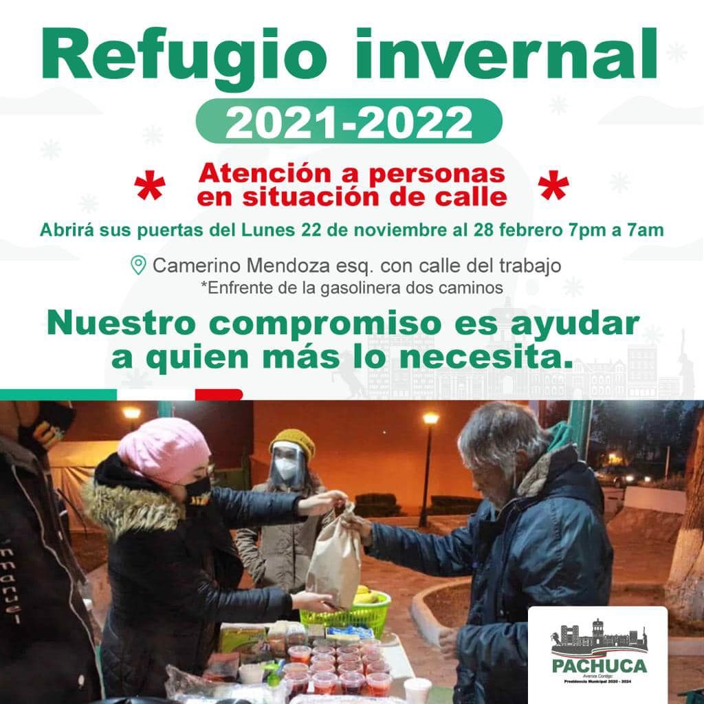 Detalles del refugio invernal en Pachuca