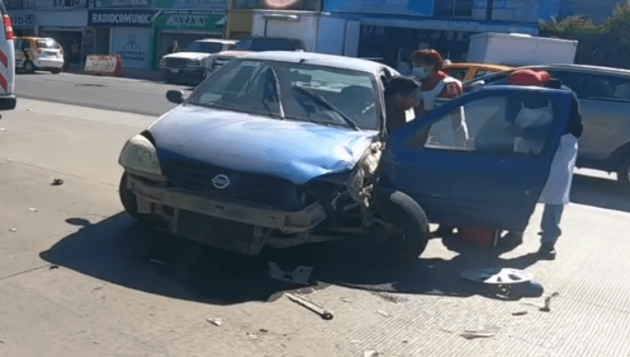 Choque en Venta Prieta en Pachuca