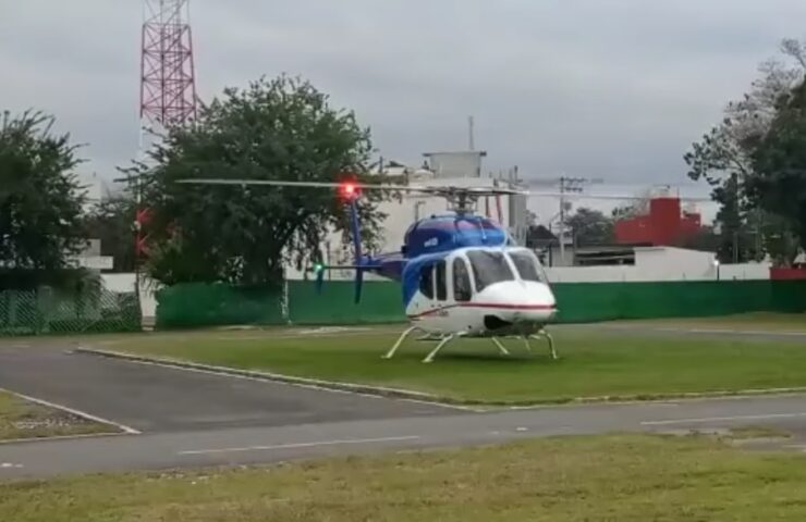 Trasladan a Pachuca en helicóptero a niño de la Huasteca