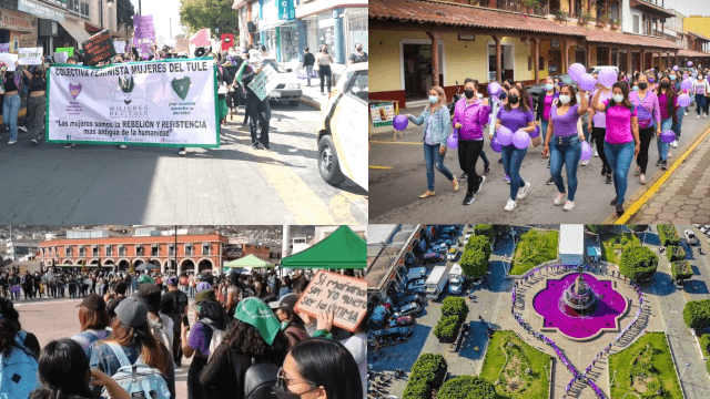 Marchan mujeres en Hidalgo por el 8M