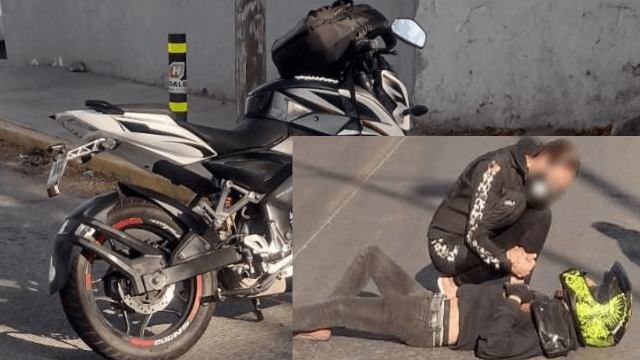 Motociclista choca en Pachuca