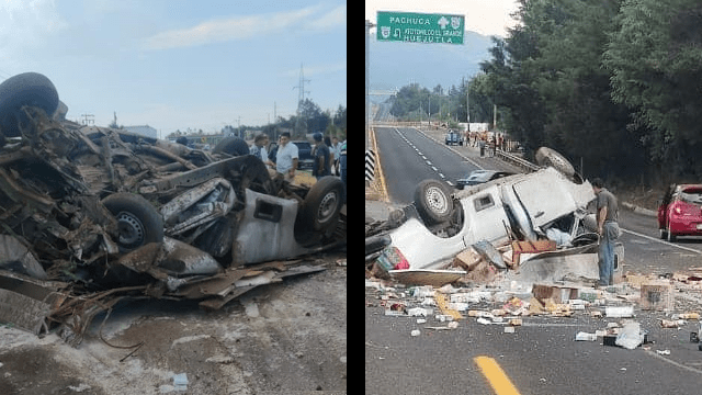 Vuelca camioneta en Atotonilco el Grande y sobrevive