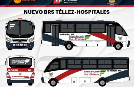 Imagen de diseño de un autobús que presta servicio en la nuera ruta del Tuzobús Téllez - Hospitales