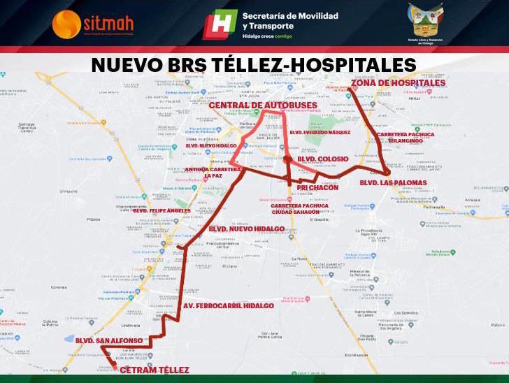 Ruta Téllez - Hospitales, una de las nuevas rutas de transporte de la Zona Metropolitana de Pachuca