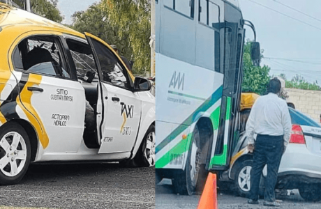 Un taxi y un autobús chocan en Francisco I. Madero