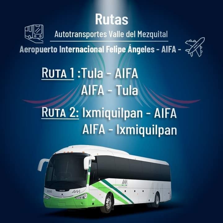 Nuevas rutas de transporte de Hidalgo al AIFA