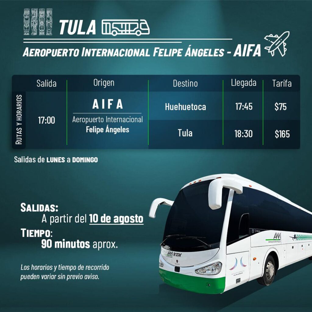 AVM es otra de las nuevas rutas de transporte de Hidalgo al AIFA