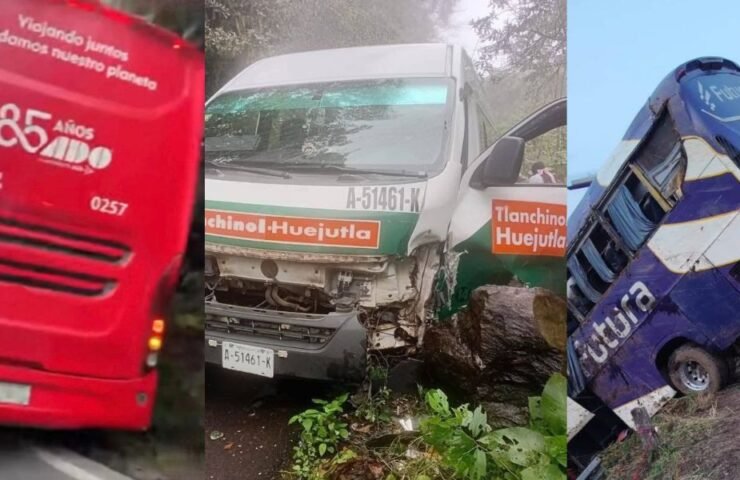 collage de diferentes accidentes ocurridos recientemente en Tlanchinol